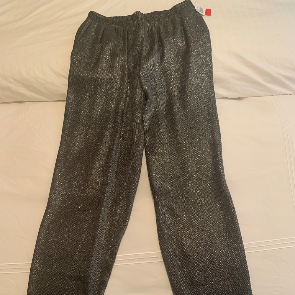 NWT Maje metallic pants silver/gray pants Size 1